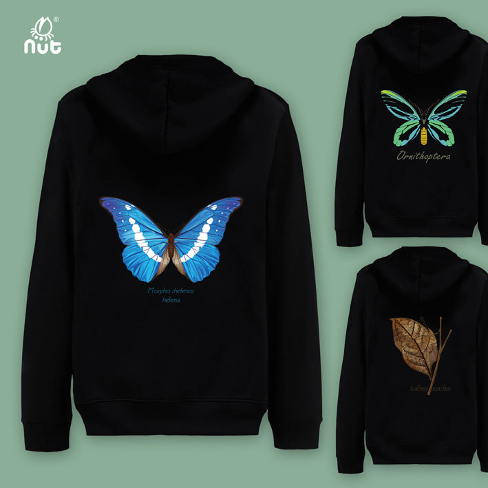 Zippered Hoodie Butterfly