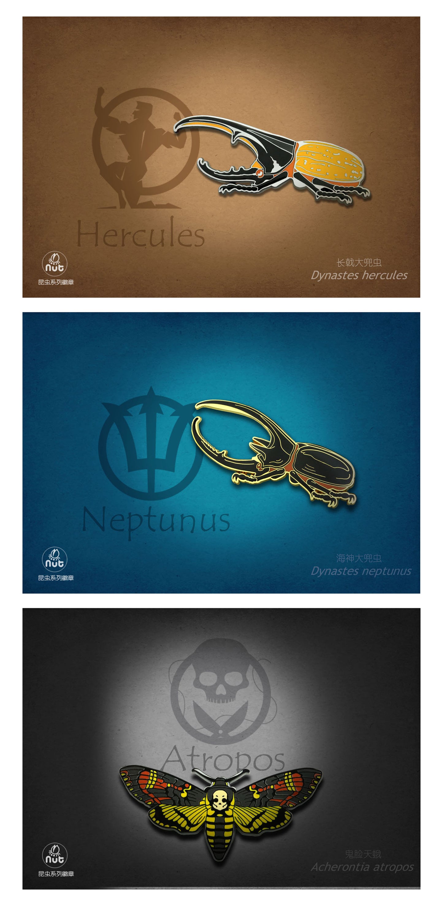 Insect Badge “The gods come down Ⅰ” Dynastes neptunus