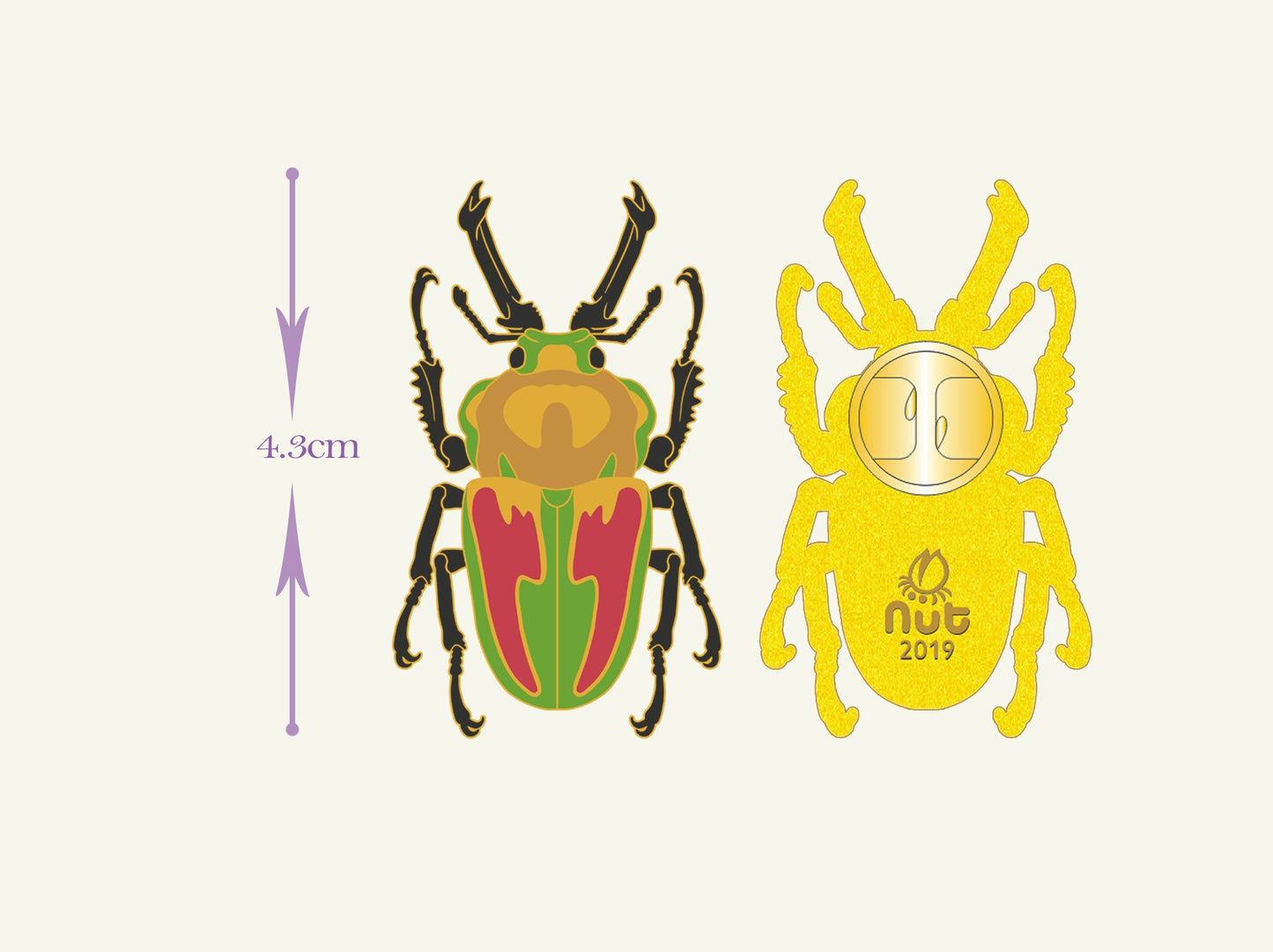 Insect Badge Phalacrognathus mulleri “Rainbow beetle”