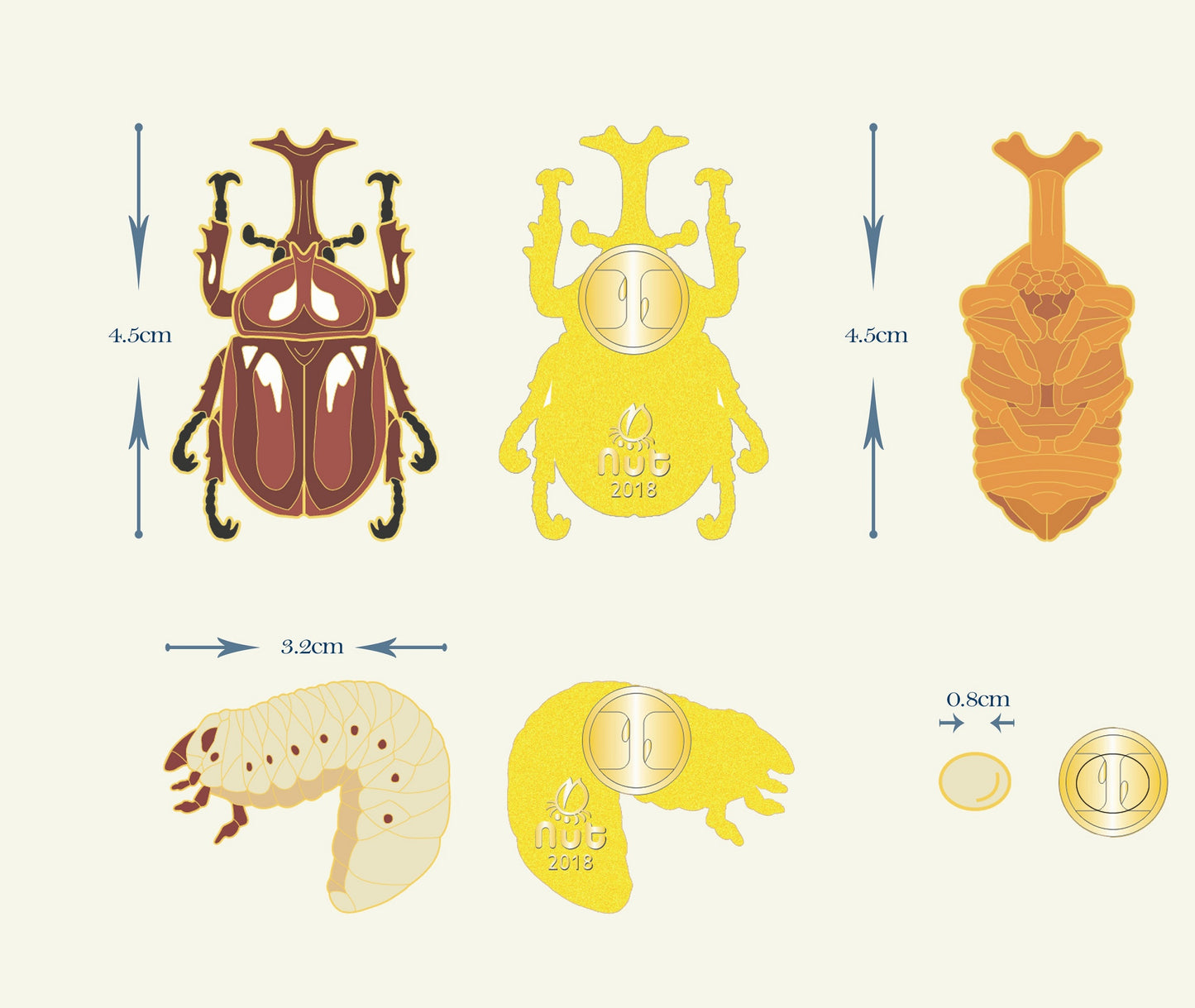 Insect Badge Allomyrina dichotoma “rhinoceros beetles”