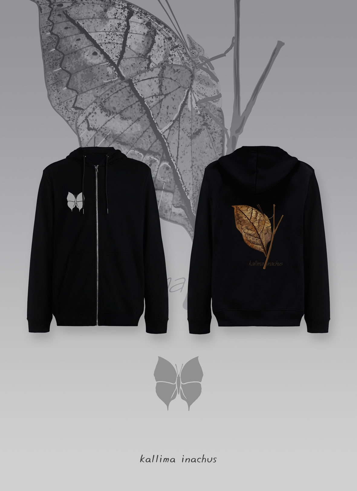 Zippered Hoodie Butterfly