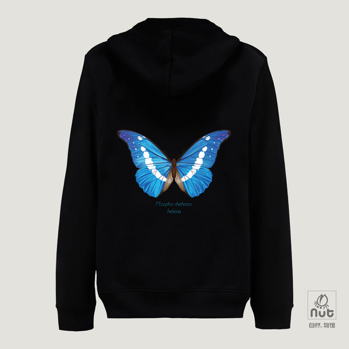 Zippered Hoodie Butterfly