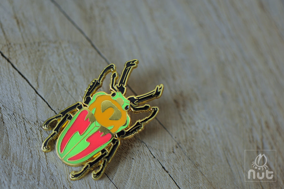 Insect Badge Phalacrognathus mulleri “Rainbow beetle”