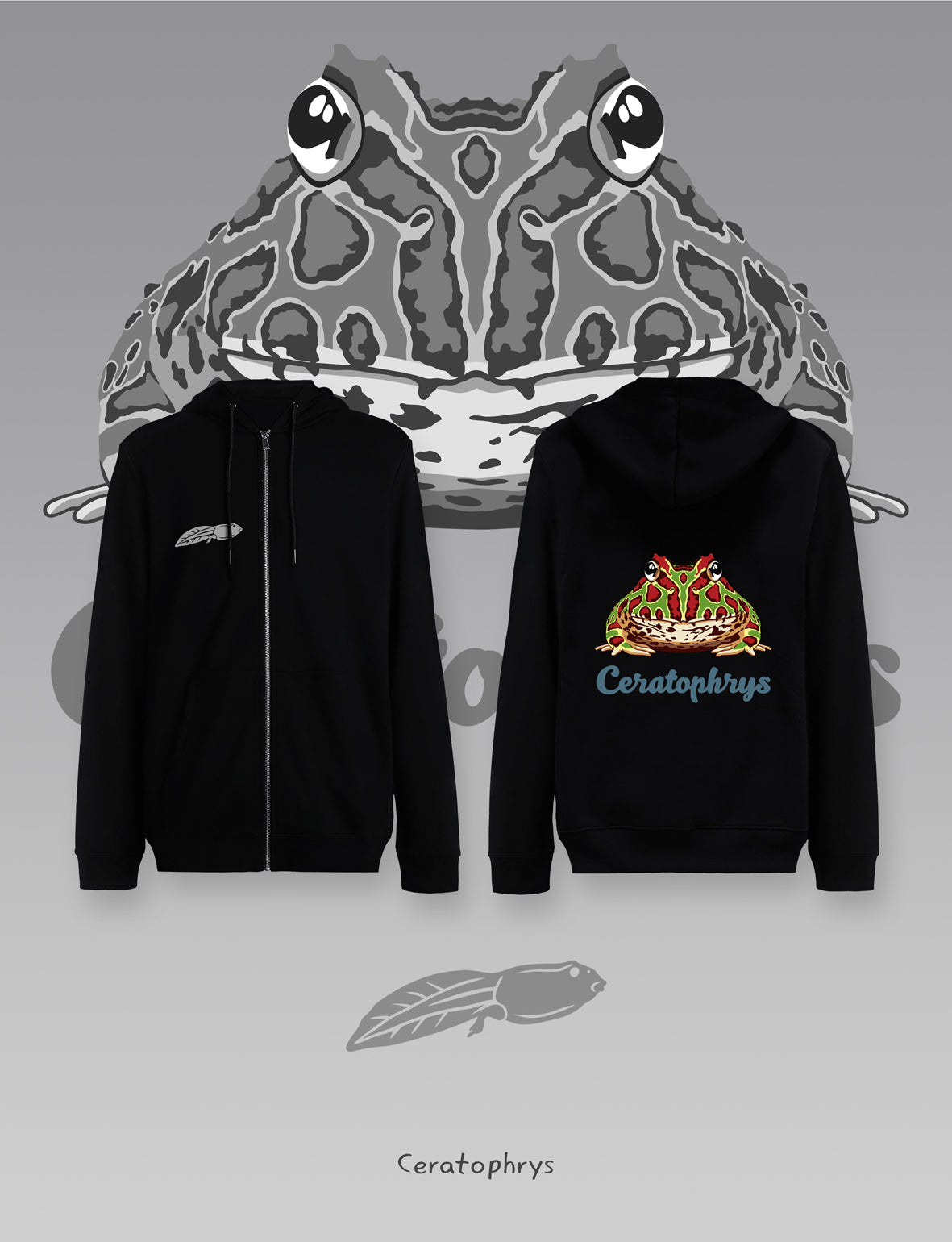 Zippered Hoodie Amphibians