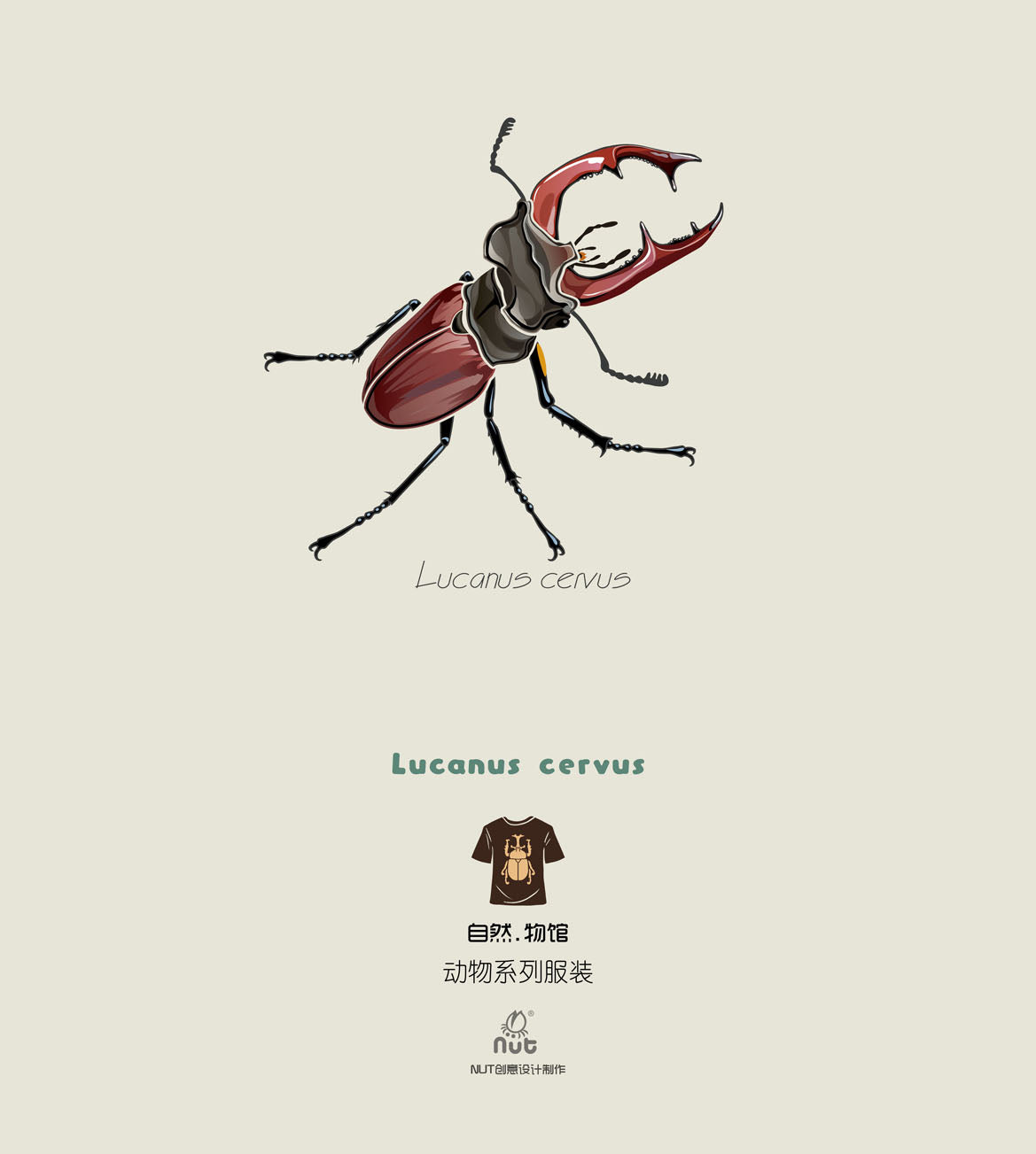 T-shirt Lucanus cervus cervus