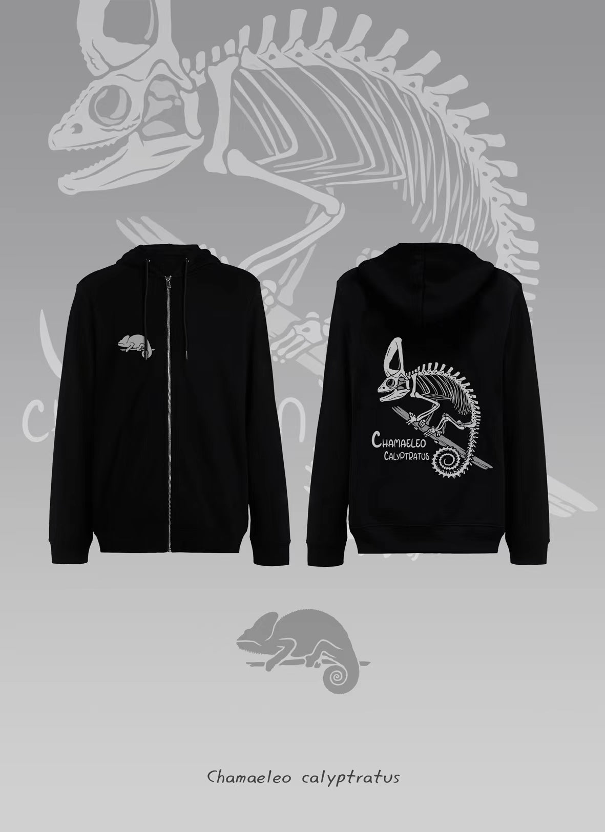 Zippered Hoodie Skeleton