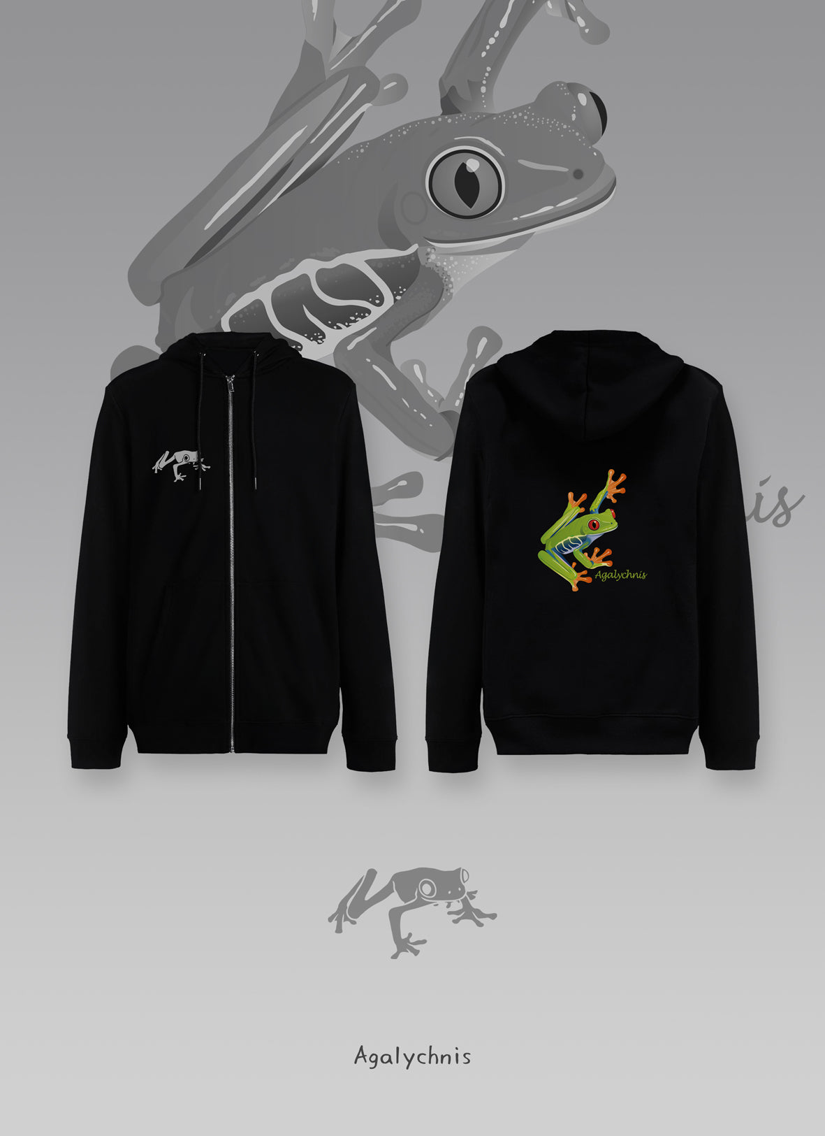 Zippered Hoodie Amphibians