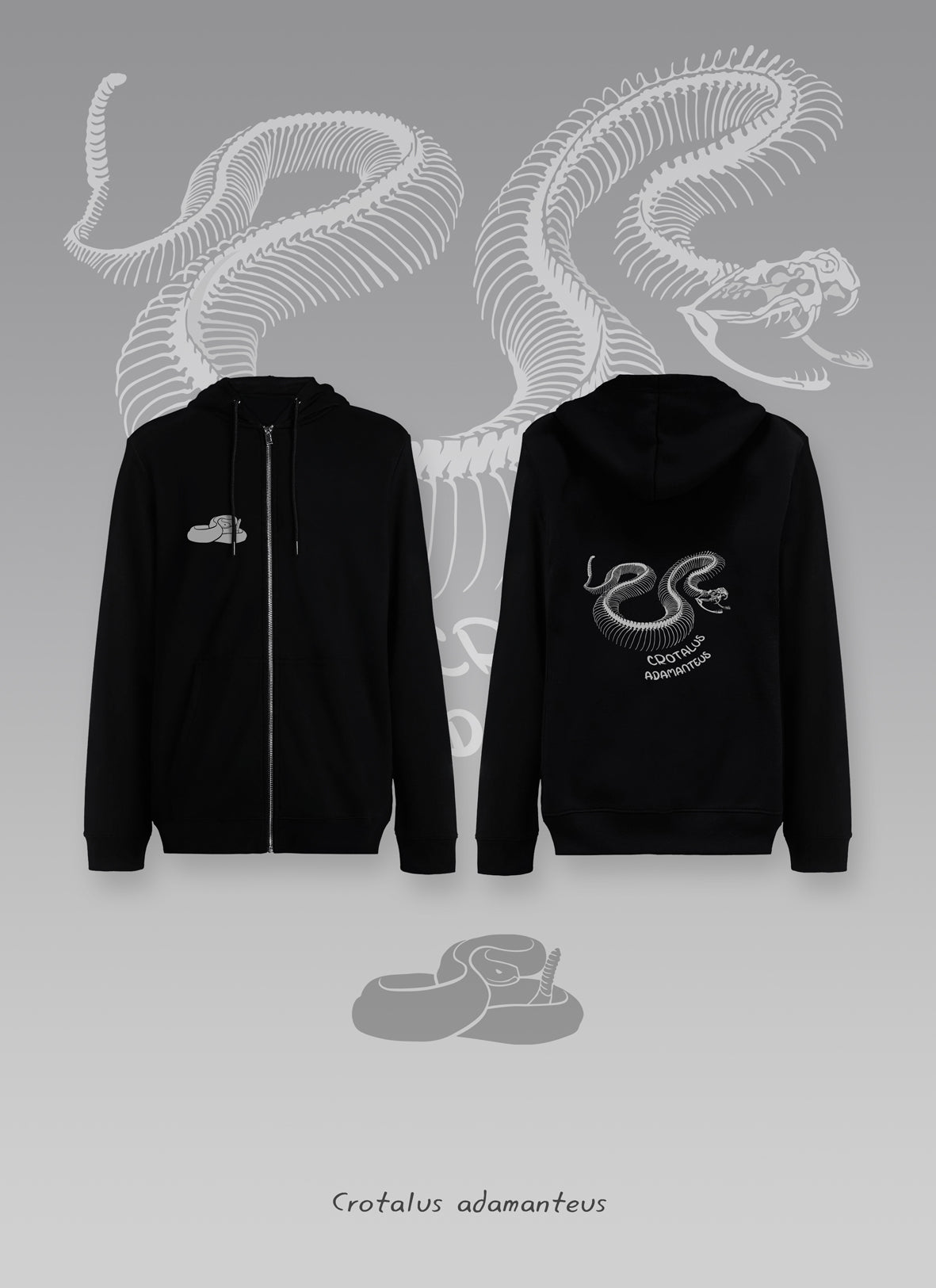 Zippered Hoodie Skeleton