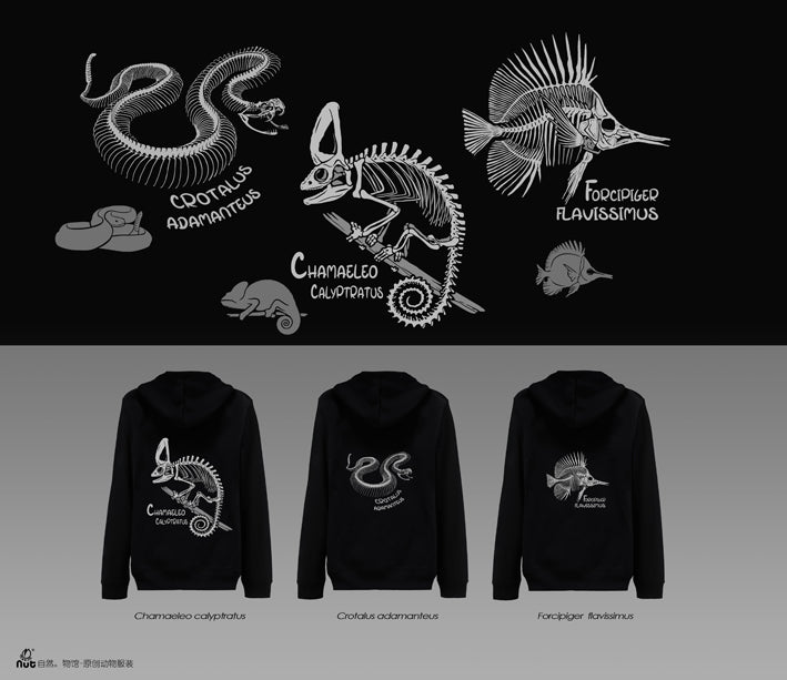 Zippered Hoodie Skeleton