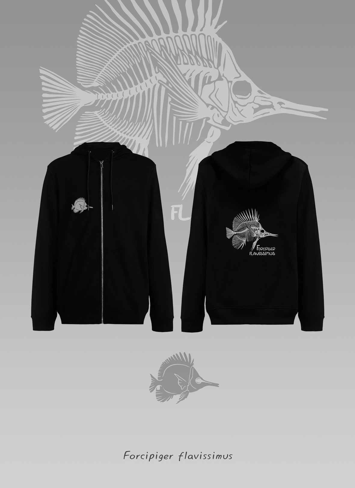 Zippered Hoodie Skeleton